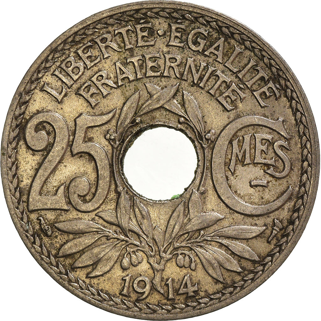 Coin, France, 25 Centimes, 1914