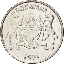 BOTSWANA, 25 Thebe, 1991, KM #6a, MS(63), Nickel Plated Steel, 25, 5.71