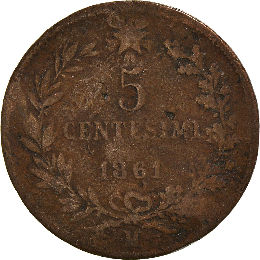 Coin, Italy, 5 Centesimi, 1861