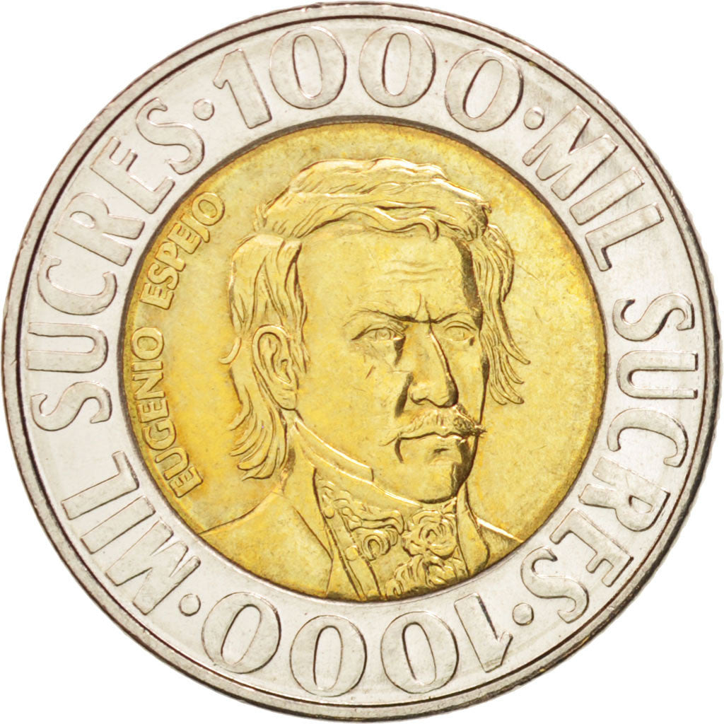 ECUADOR, 1000 Sucres, 1996, KM #99, MS(63), Bi-Metallic, 23.5, 6.64