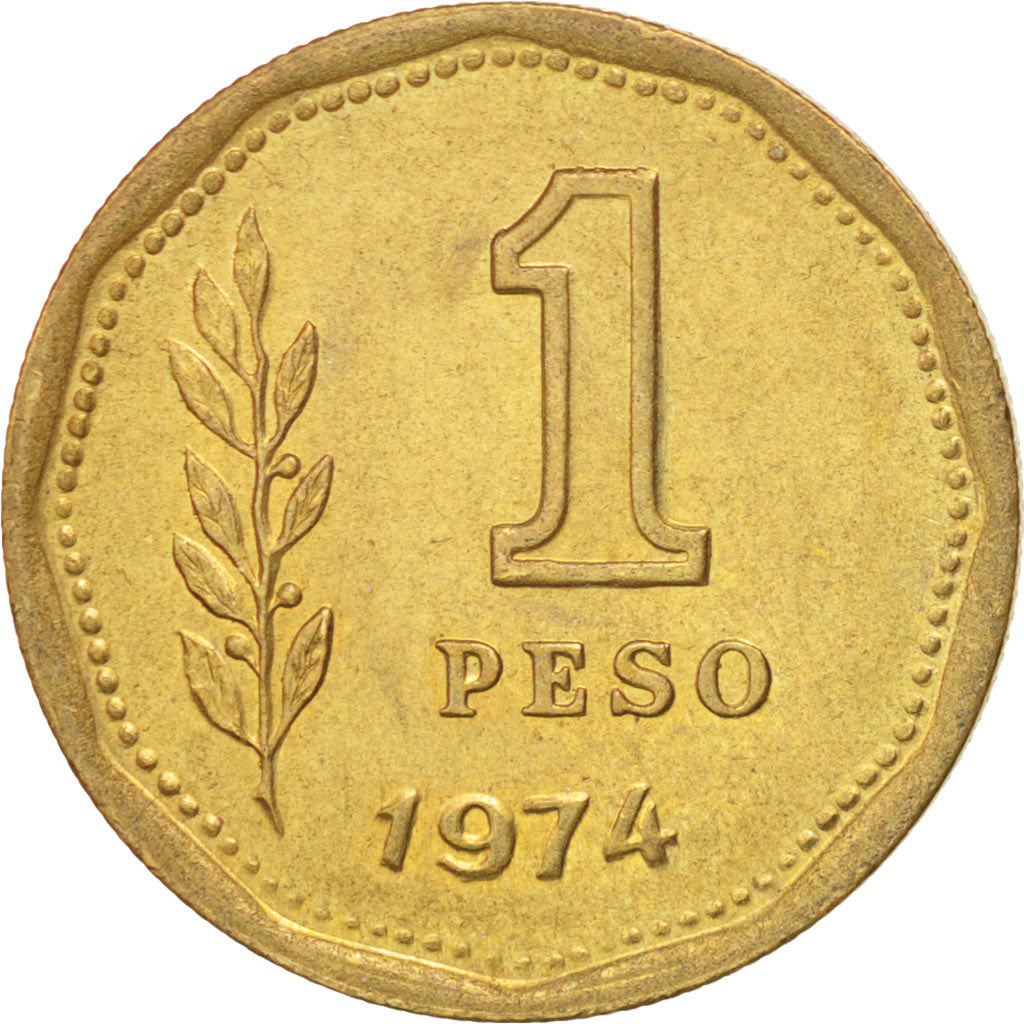 Argentina, Peso, 1974, SPL-, Alluminio-bronzo, KM:69