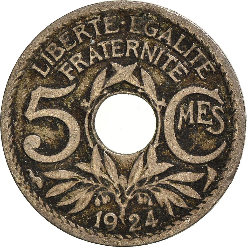 Moneta, Francia, 5 Centimes, 1924