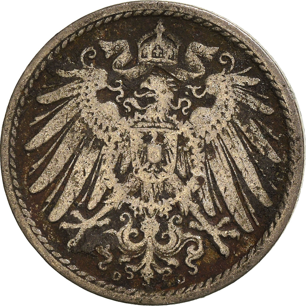 Coin, GERMANY - EMPIRE, 5 Pfennig, 1908