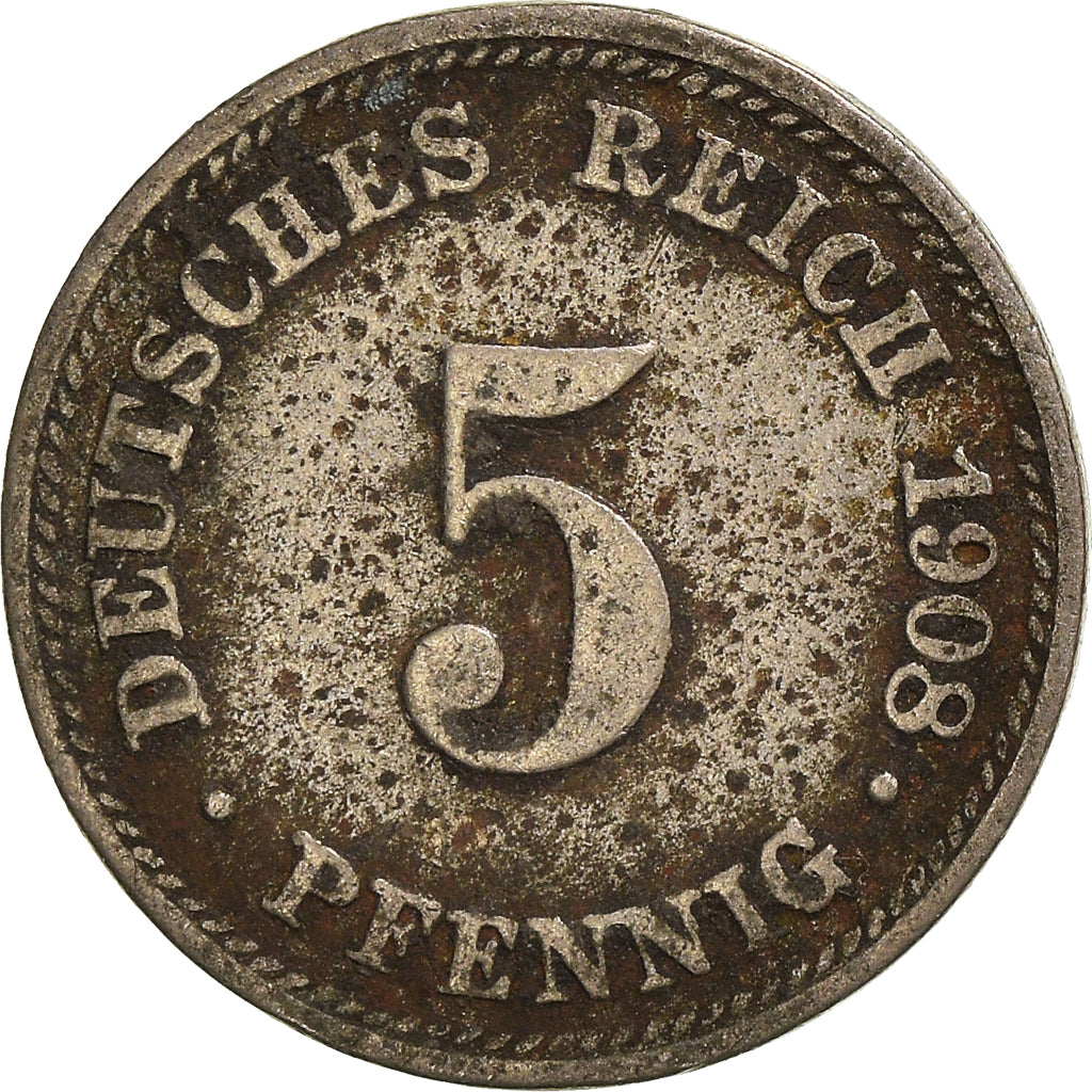 Coin, GERMANY - EMPIRE, 5 Pfennig, 1908