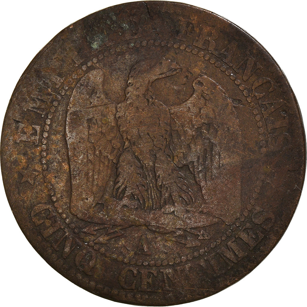 Coin, France, 5 Centimes, 1853