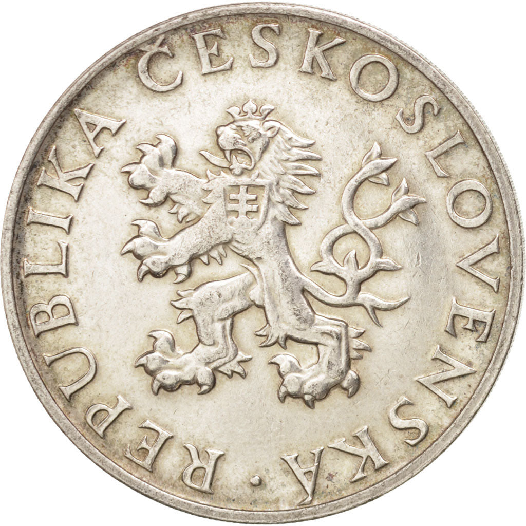 CZECHOSLOVAKIA, 10 Korun, 1955, KM #42, AU(55-58), Silver, 30, 12.08