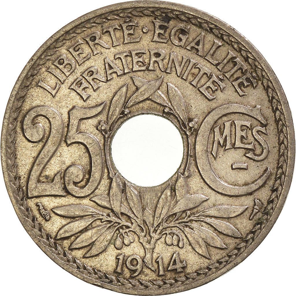 Monnaie, France, 25 Centimes, 1914