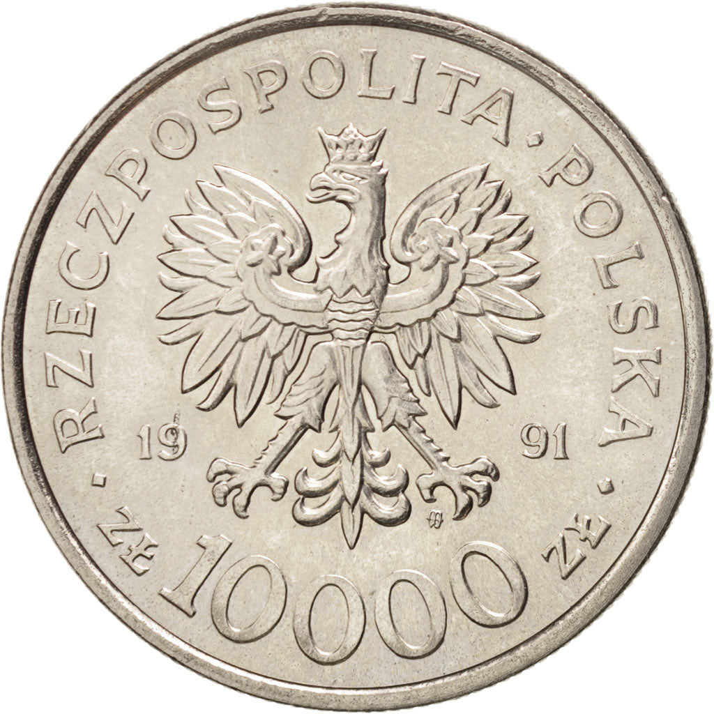 Pologne, 10 000 Zlotych 1991, KM Y217