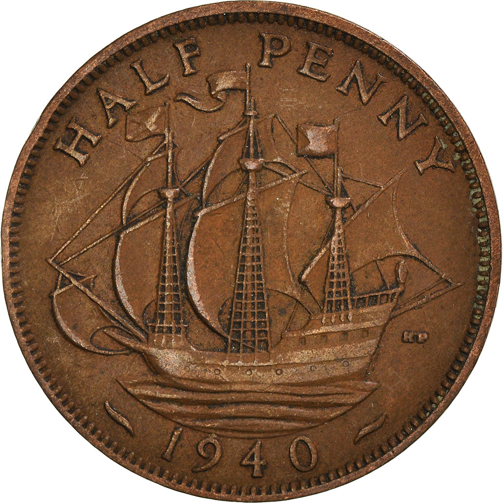 Monnaie, Grande-Bretagne, 1/2 Penny, 1940
