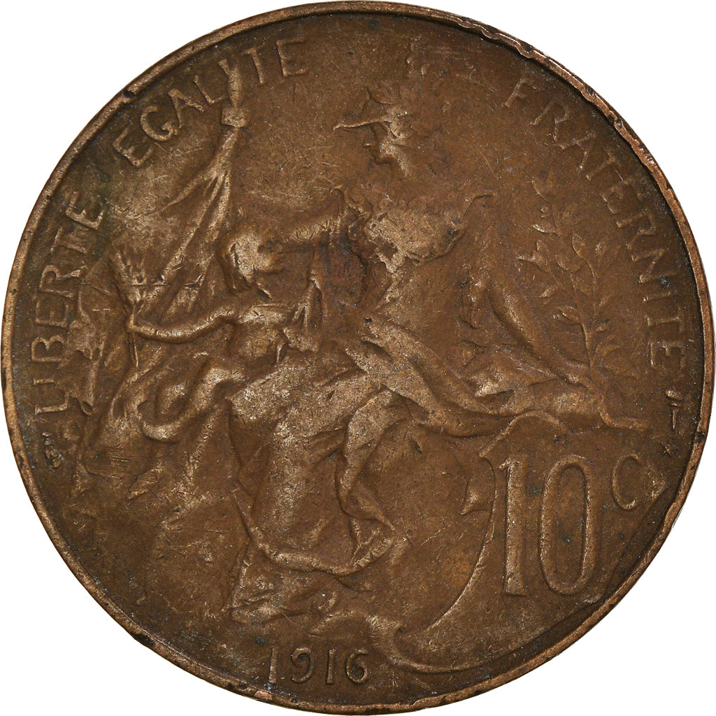 Coin, France, 10 Centimes, 1916