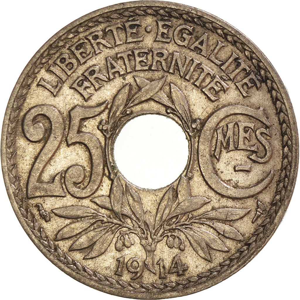 Coin, France, 25 Centimes, 1914