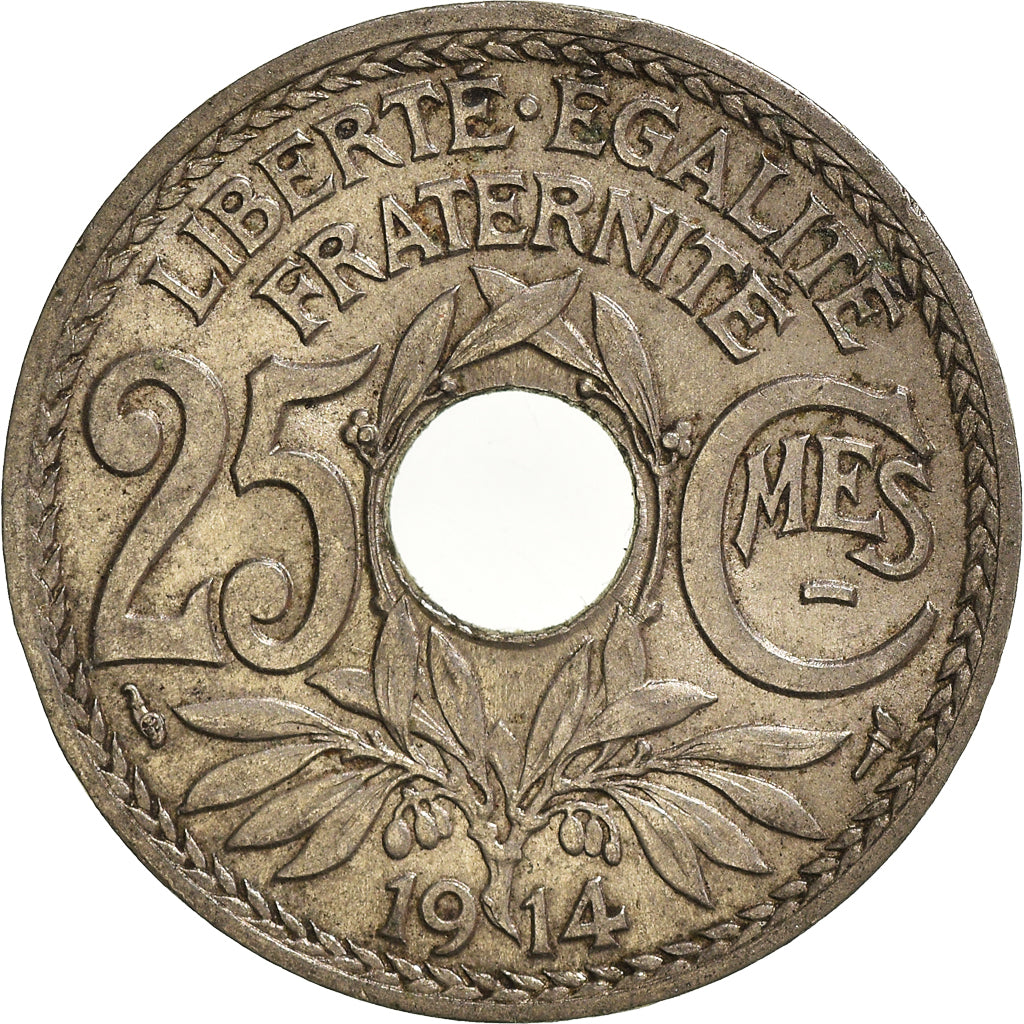Moneda, Francia, 25 Centimes, 1914