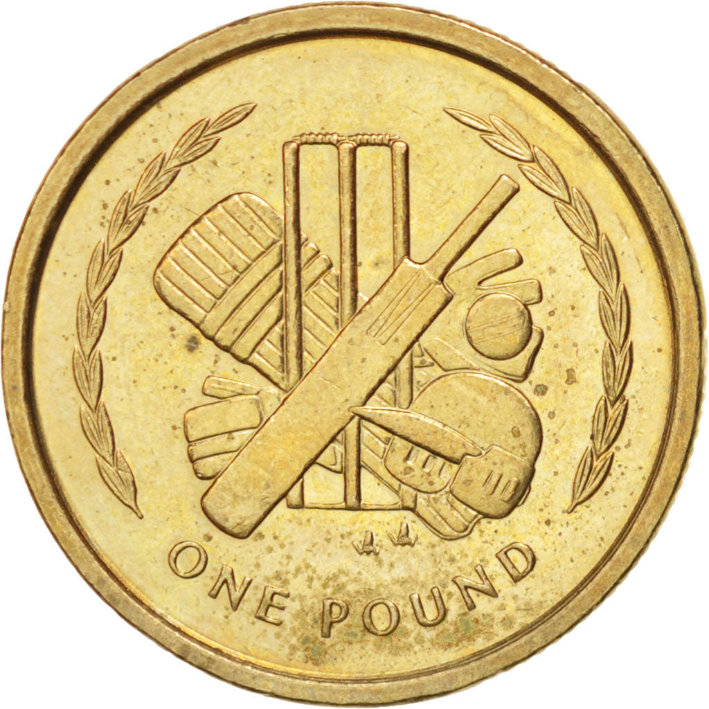 ISLE OF MAN, Pound, 1996, KM #594, AU(55-58), Nickel-Brass, 22.5, 9.35