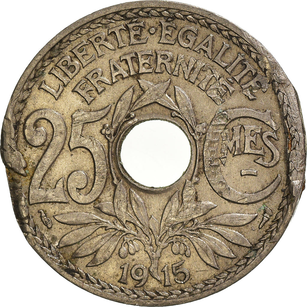 Coin, France, 25 Centimes, 1915