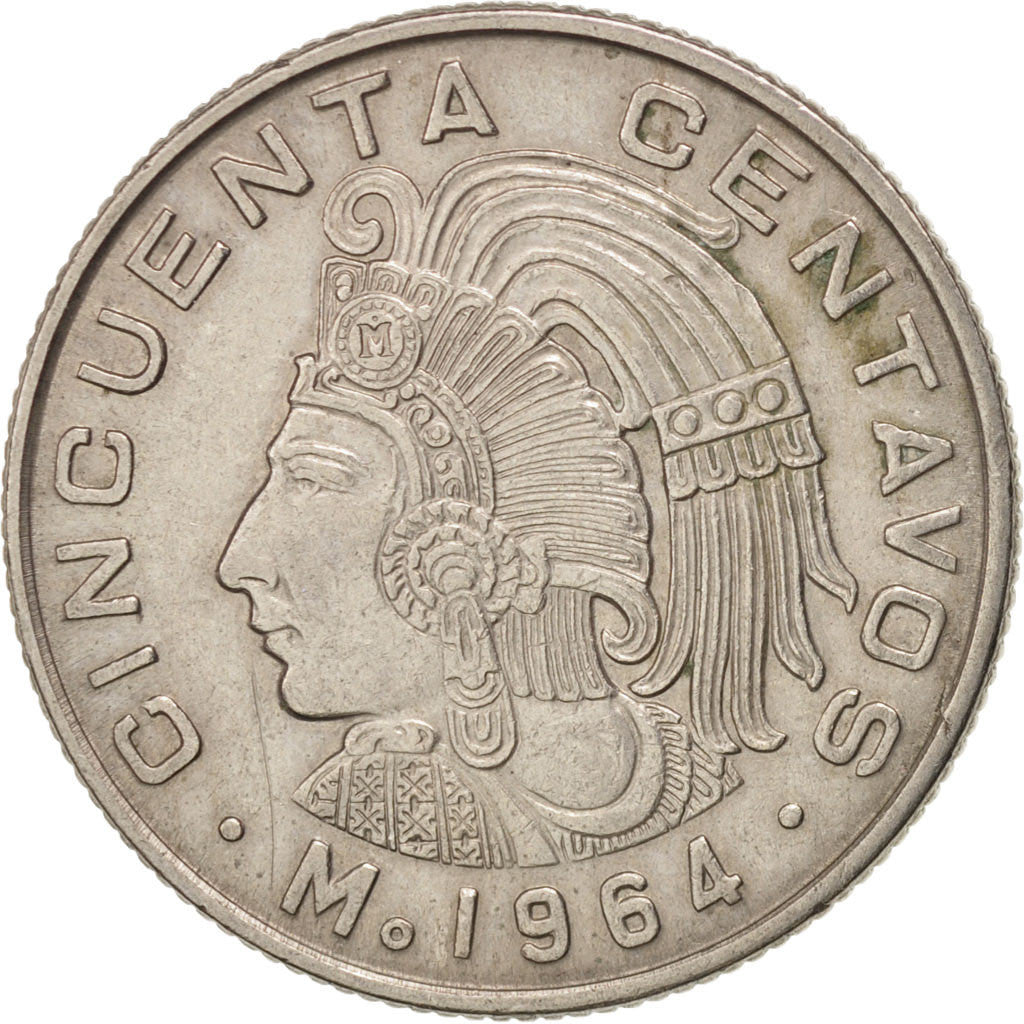 Coin, Mexico, 50 Centavos, 1964, EF(40-45), Copper-nickel, KM:451