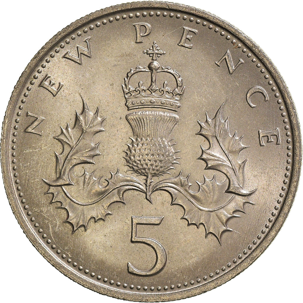 Monnaie, Grande-Bretagne, 5 New Pence, 1970