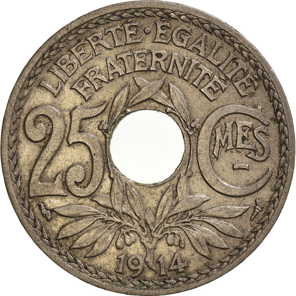 Moneta, Francia, 25 Centimes, 1914