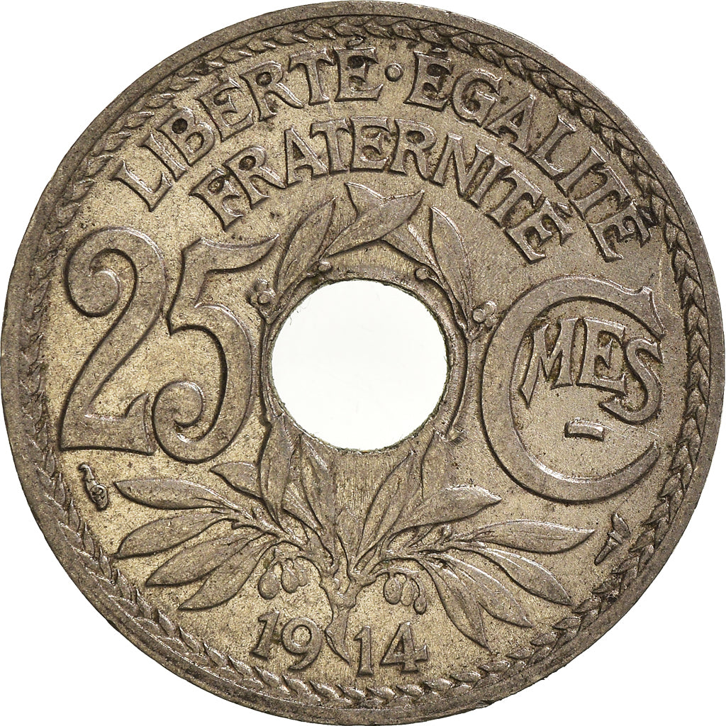 Moneta, Francia, 25 Centimes, 1914