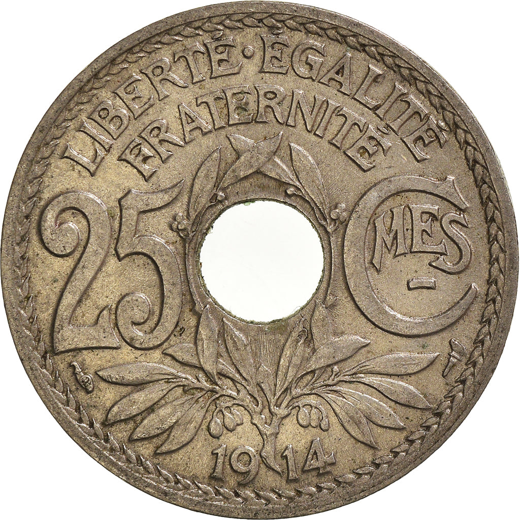 Moneta, Francia, 25 Centimes, 1914