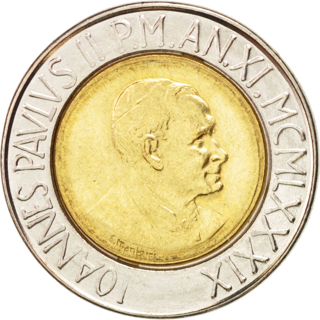 Vatican, Jean-Paul II, 500 Lire 1989, KM 218
