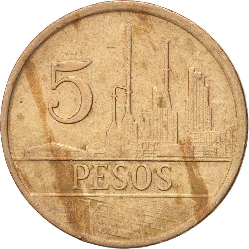 COLOMBIA, 5 Pesos, 1980, KM #268, EF(40-45), Bronze, 26.3, 9.11