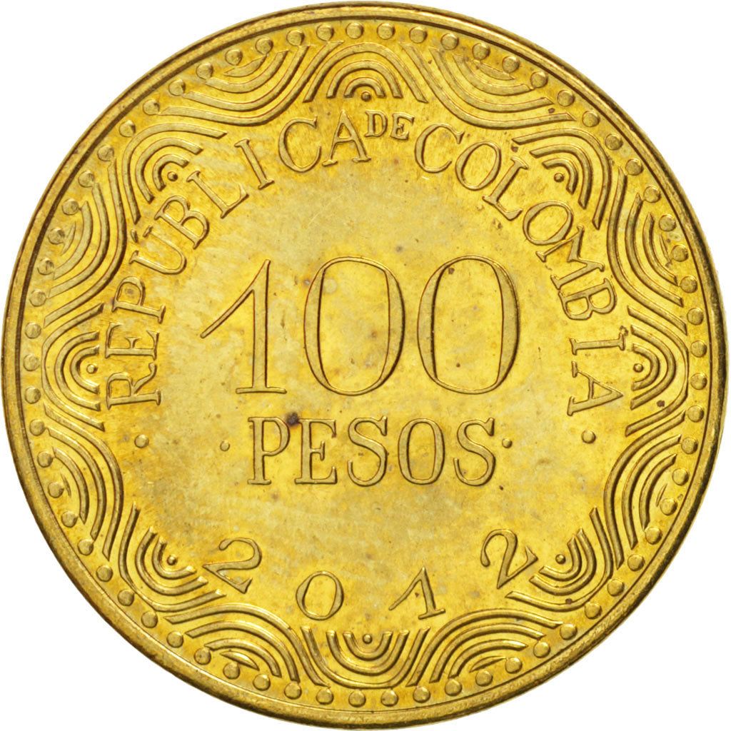 Moneta, Colombia, 100 Pesos, 2012, SPL, Acciaio placcato ottone, KM:296