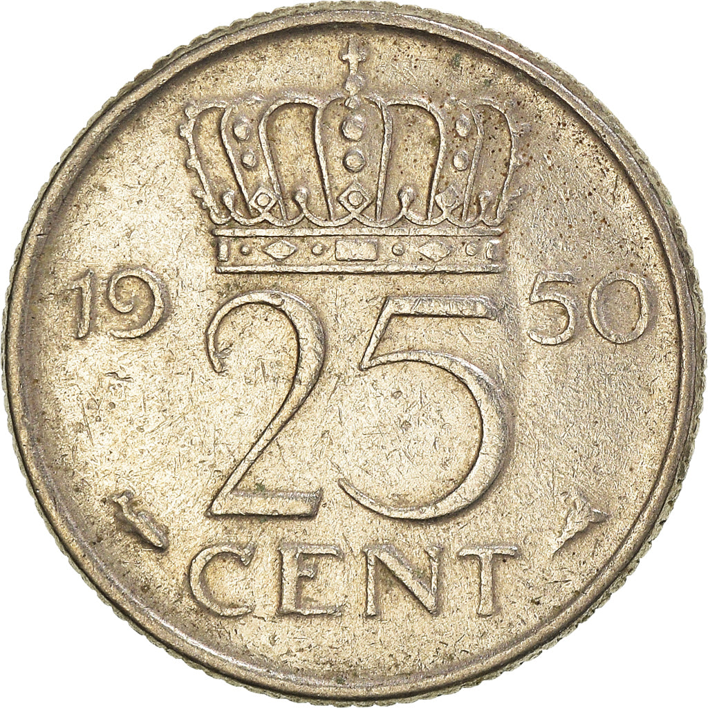 Moneta, Holandia, 25 Cents, 1950
