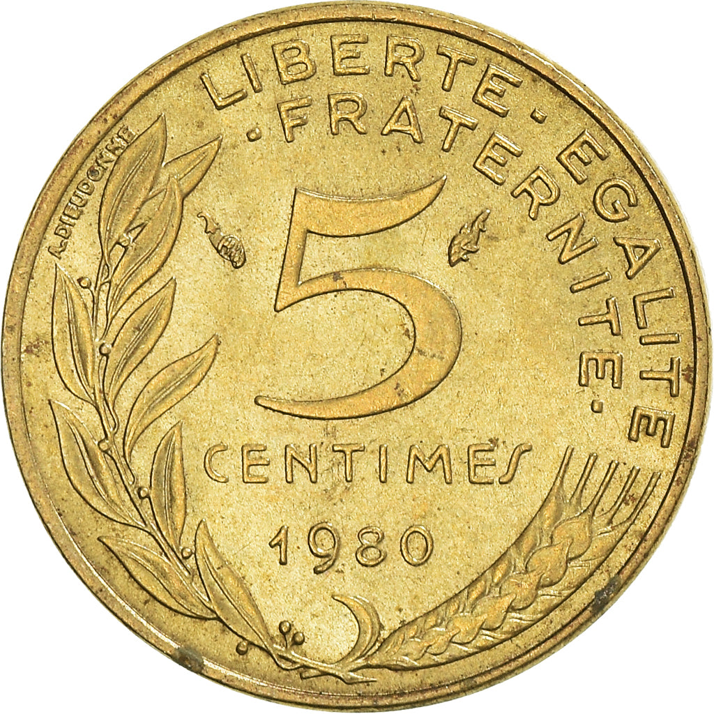 Moneta, Francia, 5 Centimes, 1980