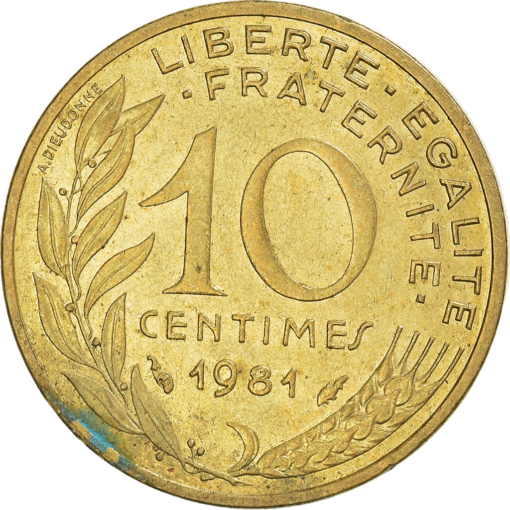 Moneta, Francia, 10 Centimes, 1981