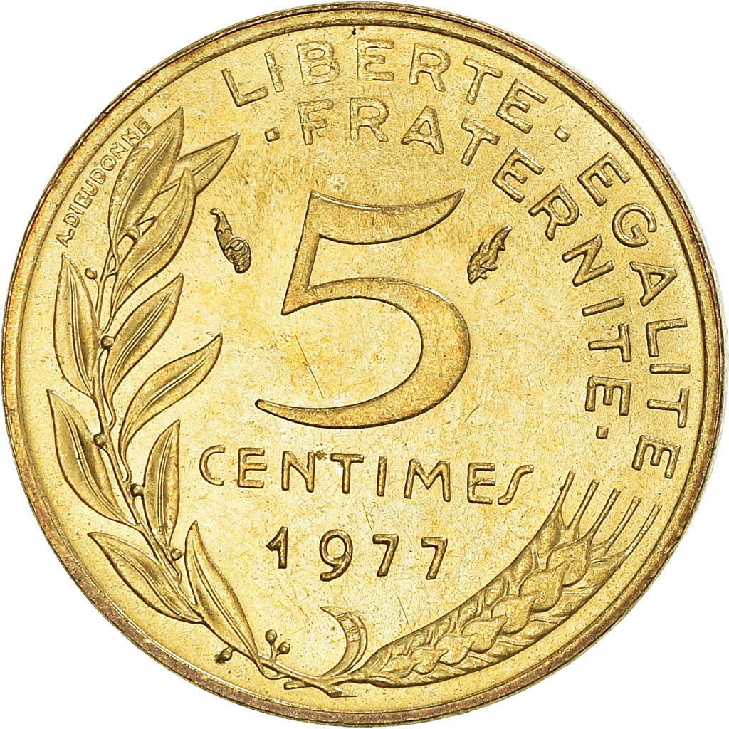 Moneta, Francia, 5 Centimes, 1977