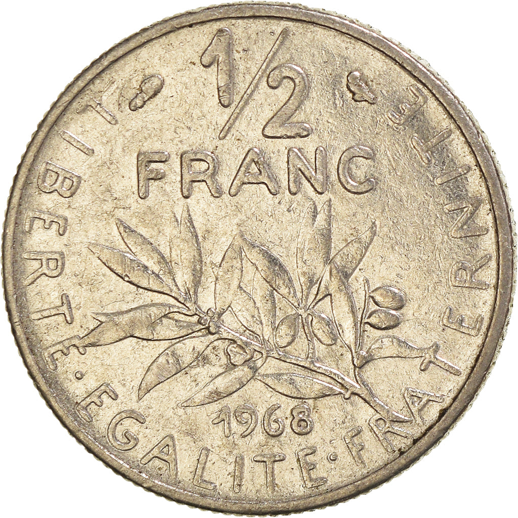 Coin, France, 1/2 Franc, 1968