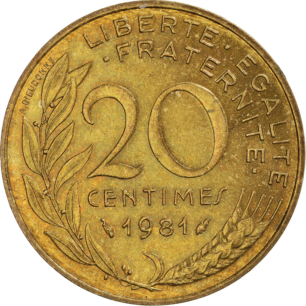 Moneta, Francia, 20 Centimes, 1981
