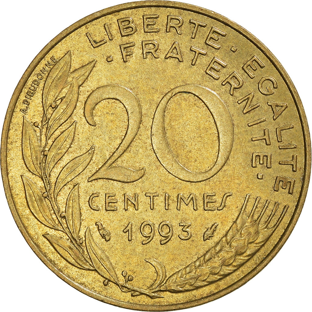 Münze, Frankreich, 20 Centimes, 1993