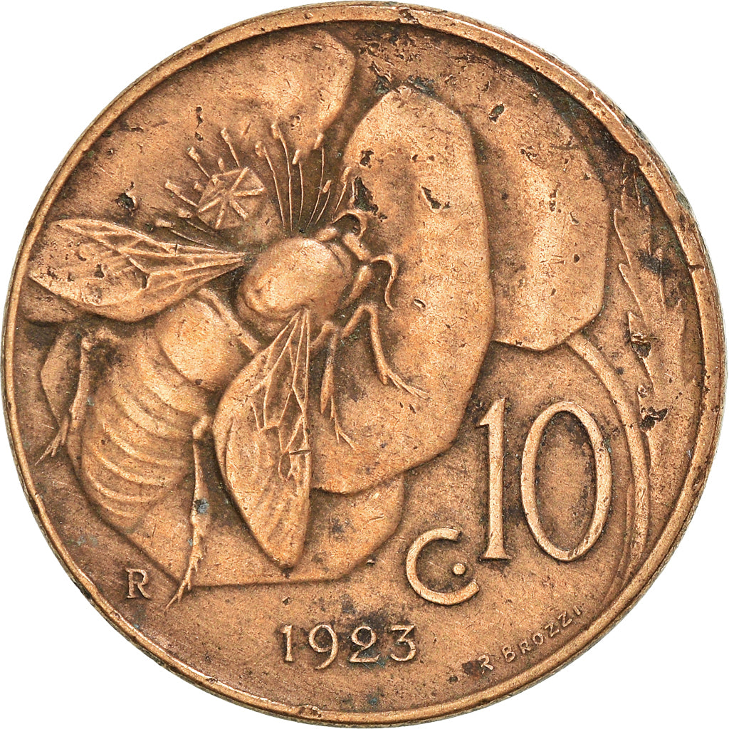 Moeda, Itália, 10 Centesimi, 1923
