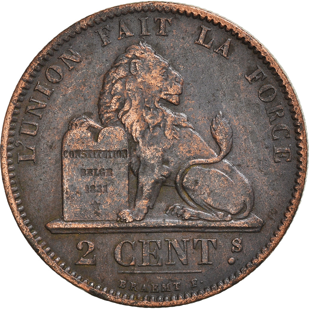 Moeda, Bélgica, 2 Centimes, 1873