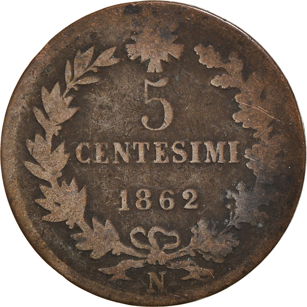 Coin, Italy, 5 Centesimi, 1862