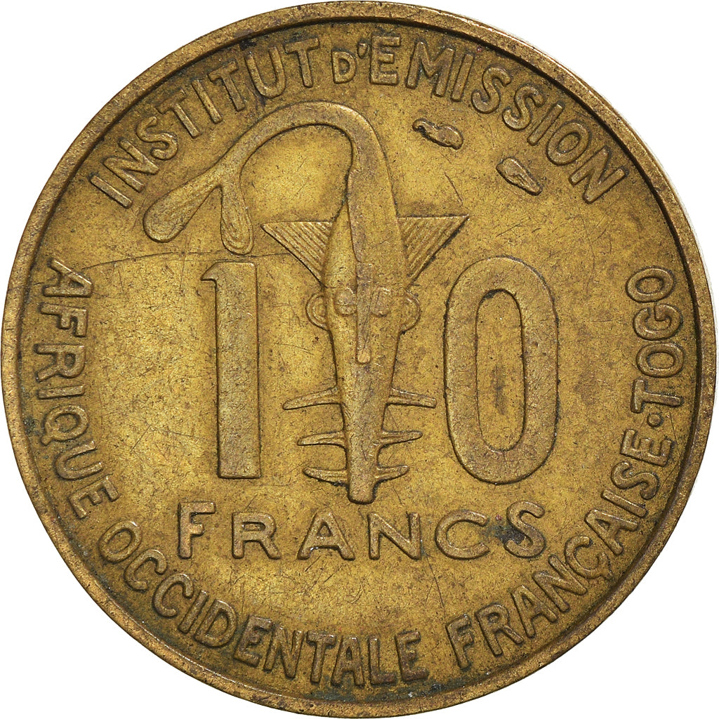 Coin, French West Africa, 10 Francs, 1957