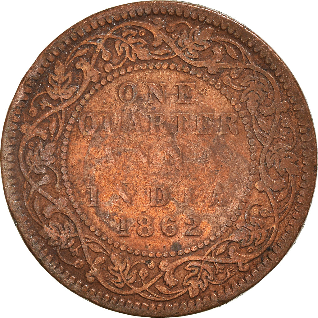 Moneta, INDIA - BRITANNICA, 1/4 Anna, 1862