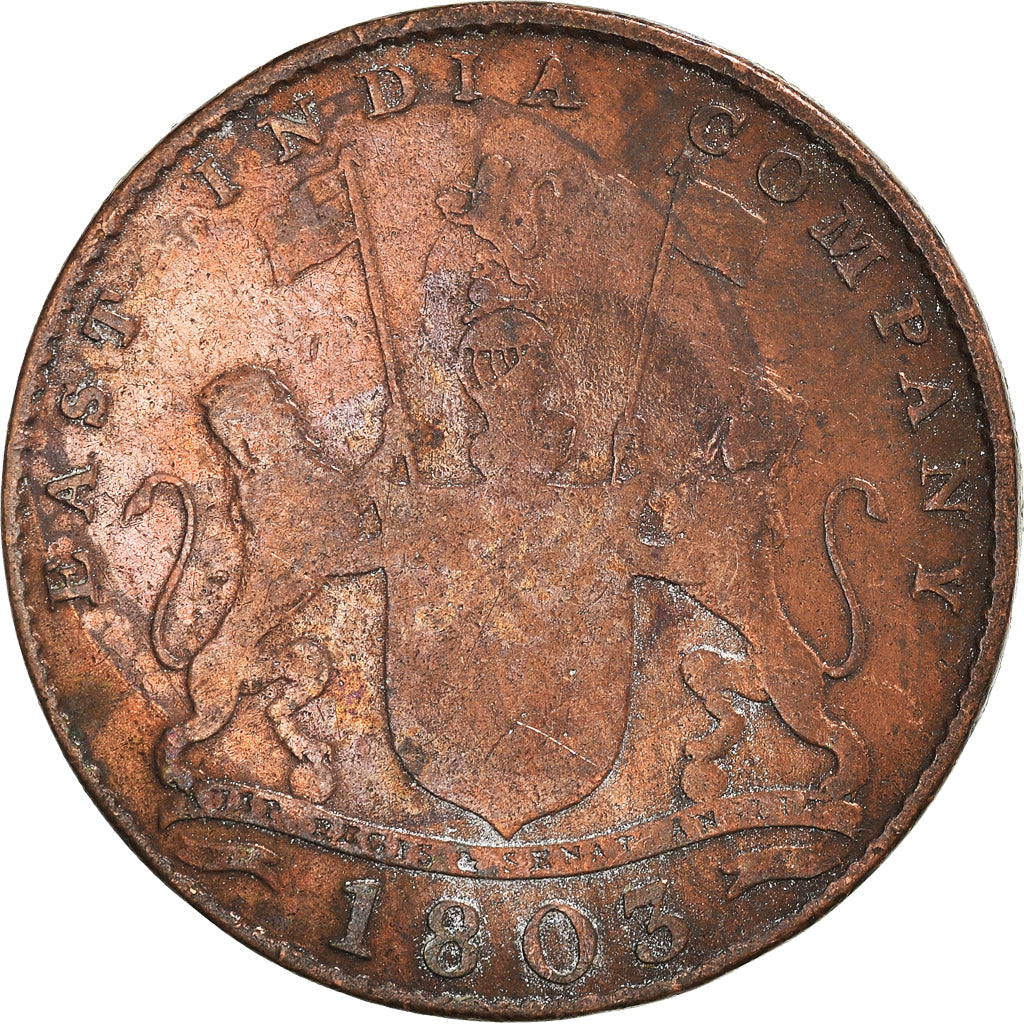 Monnaie, Inde britannique, 10 Cash, 1803