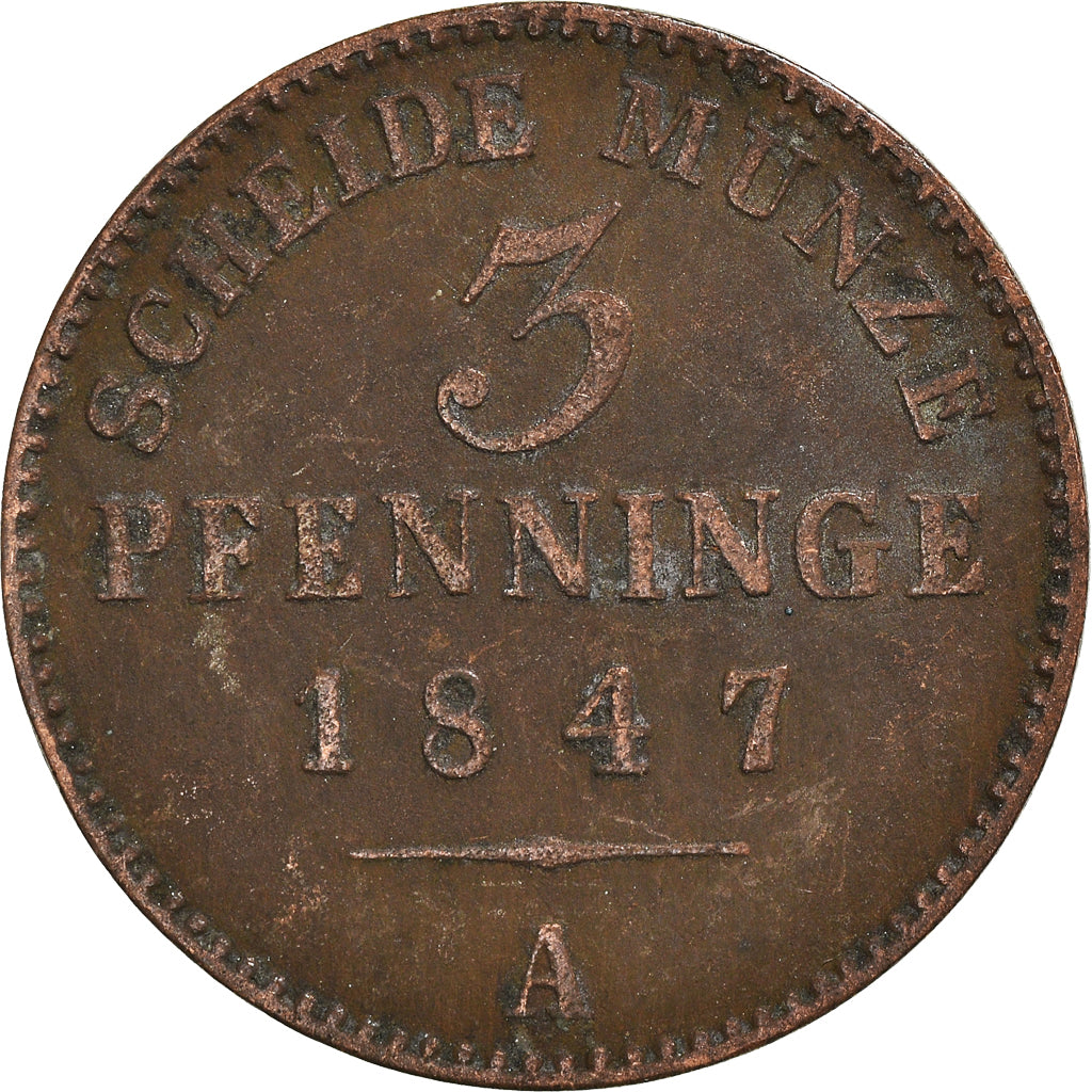 Coin, German States, 3 Pfenninge, 1847