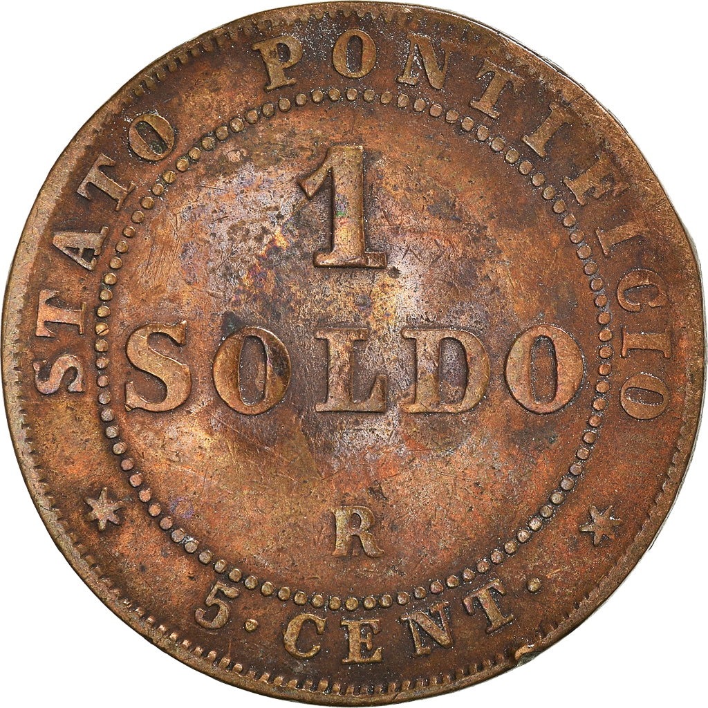 Moneta, Vaticano, Soldo, 5 Centesimi, 1866