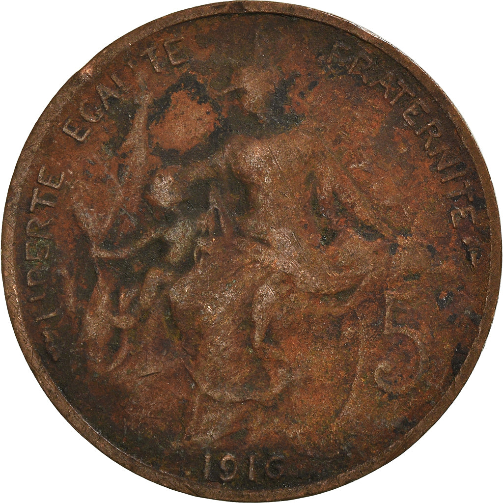 Munten, Frankrijk, 5 Centimes, 1916