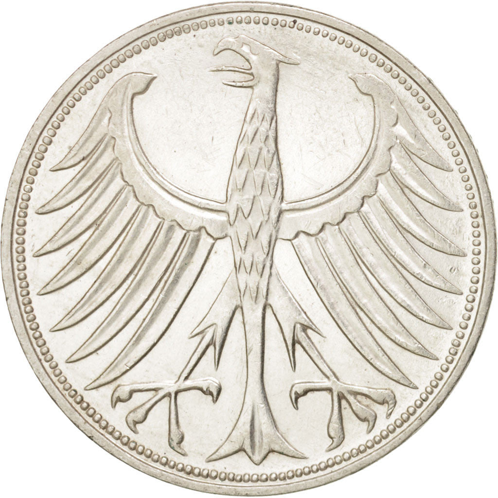 Coin, GERMANY - FEDERAL REPUBLIC, 5 Mark, 1972, Stuttgart, AU(50-53), Silver