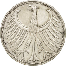 GERMANY - FEDERAL REPUBLIC, 5 Mark, 1966, Hambourg, KM #112.1, EF(40-45),...