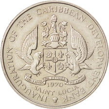 Saint Lucia, 4 Dollars, 1970, KM #11, AU(55-58), Cupro-nickel, 38.5, 28.32