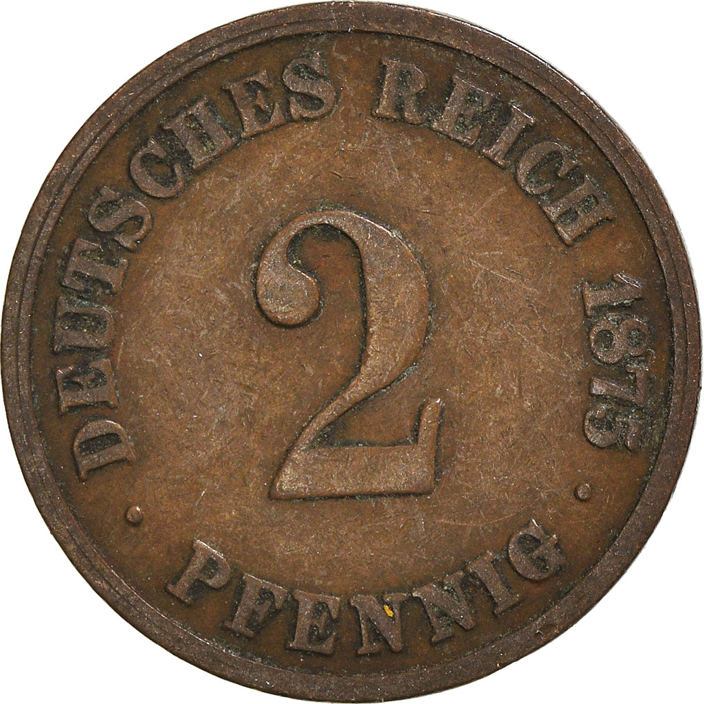 Moeda, Alemanha, 2 Pfennig, 1875