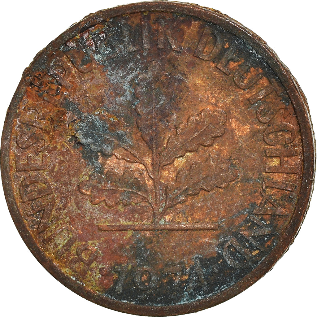 Moneta, GERMANIA - REPUBBLICA FEDERALE, 2 Pfennig, 1974