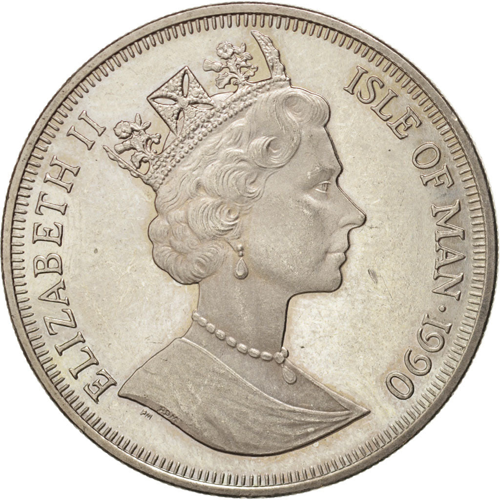 Ile de Man, Elisabeth II, 1 Crown World Cup, Italie 1990, KM 272