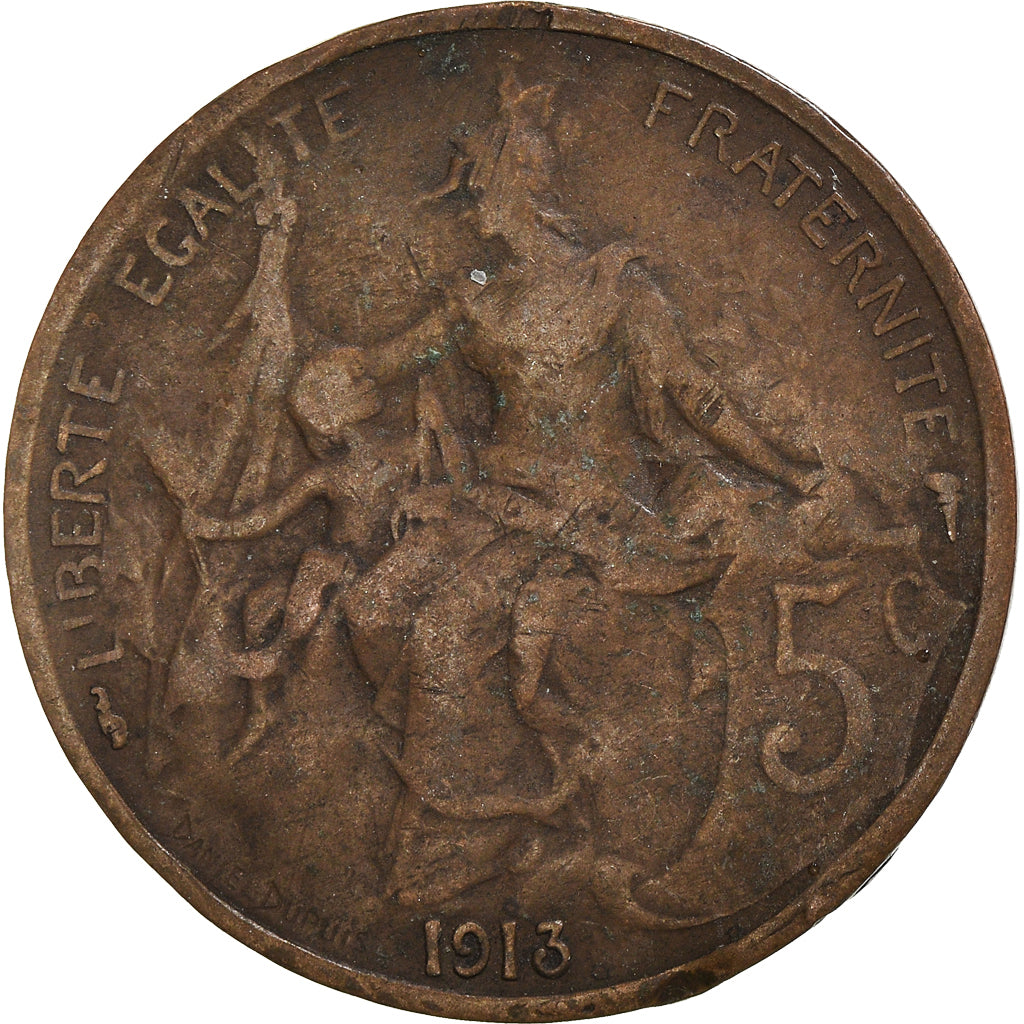 Munten, Frankrijk, 5 Centimes, 1913