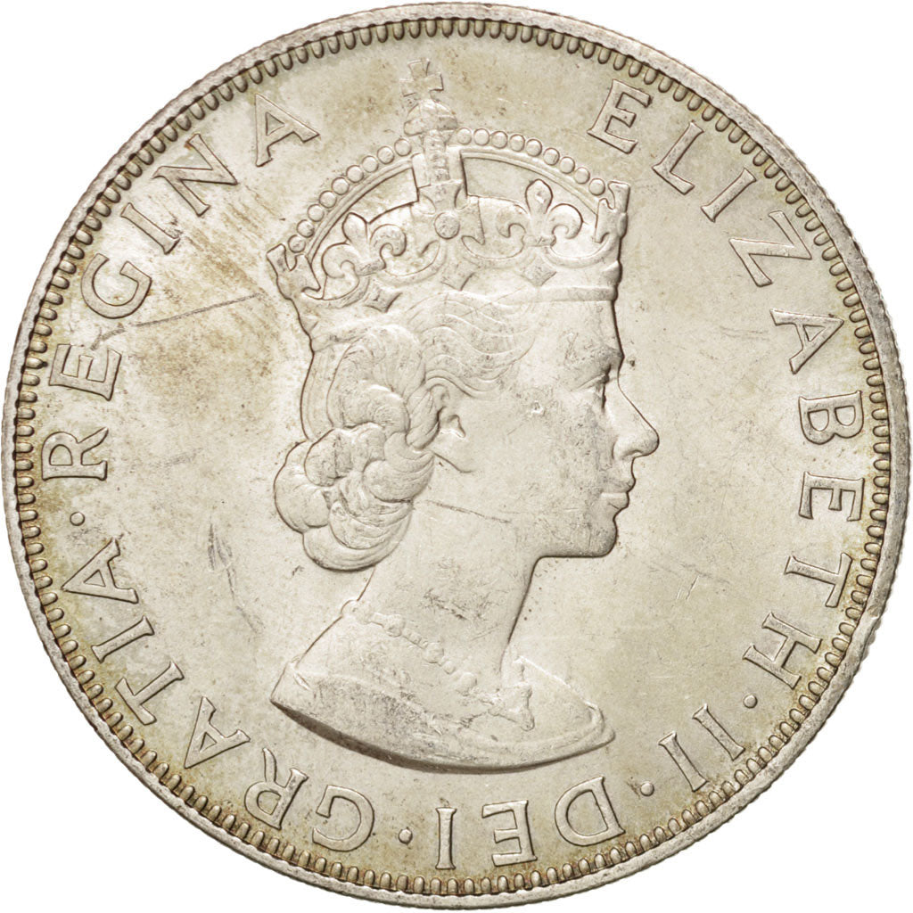 BERMUDA, Crown, 1964, KM #14, AU(55-58), Silver, 36, 22.69
